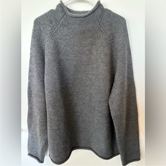 J. Crew Sweaters - J Crew 90’s Roll Neck Rollneck Knit Wool Gray Sweater XL
